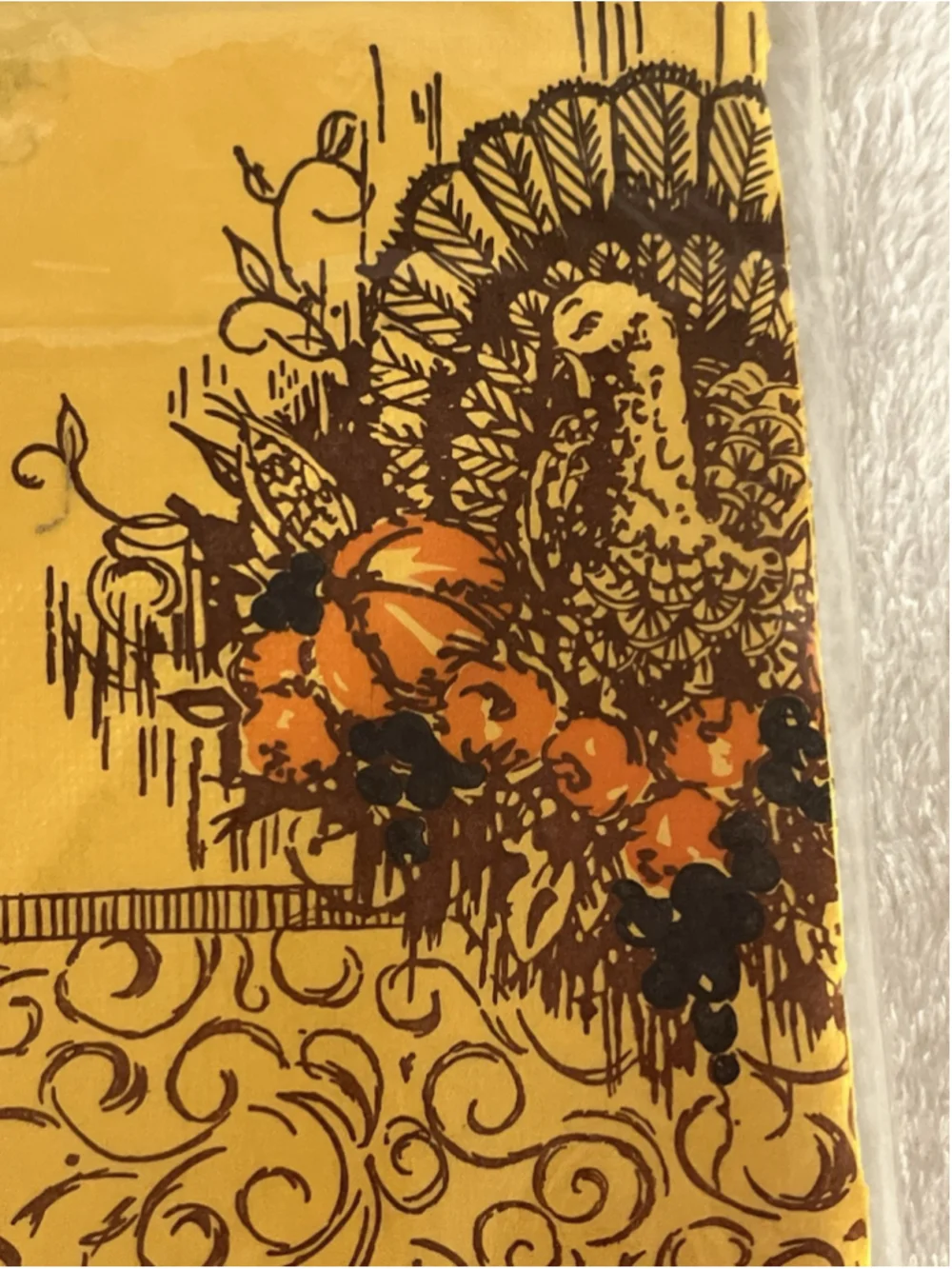 Vintage Thanksgiving Turkey Paper Table Cloth C. A. Reed USA 52